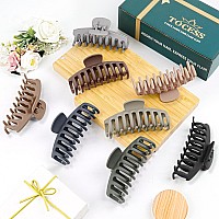 Tocess Hair Claw Clips For Women Large Clips For Thin Thick Hair Big Neutral Claw Clips For Curly Hair Matte Nonslip Strong Ho