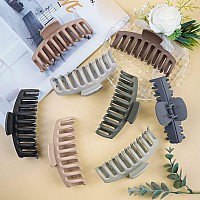 Tocess Hair Claw Clips For Women Large Clips For Thin Thick Hair Big Neutral Claw Clips For Curly Hair Matte Nonslip Strong Ho