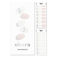 Ohora Semi Cured Gel Nail Strips N Soft Cream Whitenude Solid Works With Uvled Lamps Salonquality Long Lasting Easy