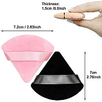 12 Pieces Cosmetic Powder Puff276 Inch Portable Soft Sponge Setting Face Puffstriangle Velvet Powder Puff With Ribbon Band Ha