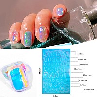 Silpecwee 11 Sheets Aurora Nail Foil Laser Nail Stickers Glass Paper Nail Art Stickers Iridescent Cellophane Nail Designs Sticke