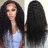 Sucoo 20 Inch Deep Wave Lace Front Wigs Human Hair Pre Plucked With Baby Hair Brazilian Curly Virgin Human Hair Glueless 13X4 Hd