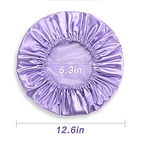 Smilco Shower Caps For Women 126 Inch Reusable Waterproof 4 Pack Large Shower Cap Eva Hair Caps Double Waterproof Layers Showe