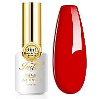 Imtiti Gel Nail Polish 1 Pcs 05 Fl Oz Chili Red Gel Polish No Need Base And Top Coat 3 In 1 Gel Nail Polish Kit Soak Off Led U