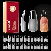 504Pcs Half Matte Medium Coffin Nail Tips Rosalind Full Cover Fake Nails Acrylic Nail Tips For Nails Extension 12 Sizes Nail Tip