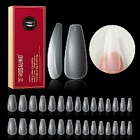 510Pcs Full Matte Soft Medium Coffin Nail Tips Rosalind Fake Nails Acrylic Nail Extension Full Cover Gel Nail Tips 15 Sizes Ultr