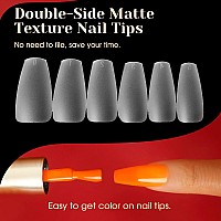 510Pcs Full Matte Soft Medium Coffin Nail Tips Rosalind Fake Nails Acrylic Nail Extension Full Cover Gel Nail Tips 15 Sizes Ultr