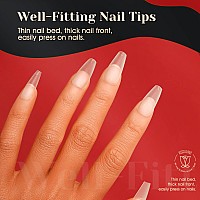 510Pcs Full Matte Soft Medium Coffin Nail Tips Rosalind Fake Nails Acrylic Nail Extension Full Cover Gel Nail Tips 15 Sizes Ultr