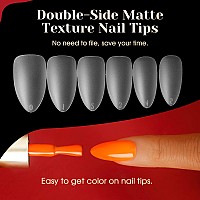 510Pcs Full Matte Short Almond Fake Nail Tips Rosalind Full Matte Acrylic Nail Tips Full Cover Gel Nail Tips For Nail Extension