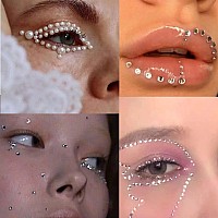 Nooepc 660Pcs Resin Face Gems Hair Gems 3456 Mm Diy Selfadhesive Rhinestones Pearlclear Rhinestoneab Rhinestone For Make