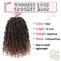 Fulcrum Goddess Locs Crochet Hair 12 Inch 8 Packs New Faux Locs Crochet Hair For Black Women Crochet Locs With Curly Ends 12I