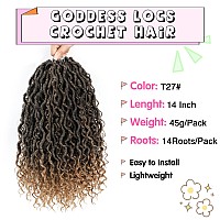 Fulcrum Goddess Locs Crochet Hair 14 Inch 8 Packs New Faux Locs Crochet Hair For Black Women Crochet Locs With Curly Ends 14I