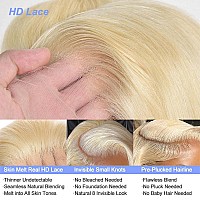 613 Blonde Lace Front Wig Human Hair 13X4 Hd Transparent Lace Frontal Wig For Women Gluelesswigs Human Hair Pre Plucked 180 Den