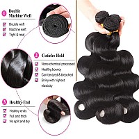 Body Wave Bundles Human Hair With Frontal Closure Body Wave Frontal With Bundles Virgin Hair Bundles With Transparent Frontal Hu