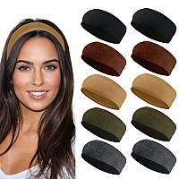 Styla Hair Headbands For Women Stretch Fashion Headbands 10 Pack Nonslip Head Wraps Great For Spa Sports Yoga Pilates Runni