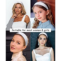 Wecoe White Headband 16 Inch Wide Silk Satin Headband Women Non Slip Fashion Plain Head Band Solid Hair Band Diy Holiday Hair A