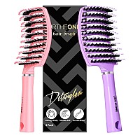 Hair Brushurtheone Detangling Hairbrush Boar Bristle Curved Vented Hair Brush For Women Men Kids Curly Thick Long Short Wet Or