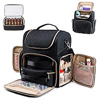 Elcupa Nail Polish Organizer Holds 48 Bottles And A Nail Lamp Nail Tech Storage Case Large Nail Polish Bag With 2 Removable Box