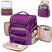 Elcupa Nail Polish Organizer Holds 48 Bottles And A Nail Lamp Nail Tech Storage Case Large Nail Polish Bag With 2 Removable Box