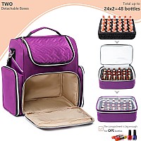 Elcupa Nail Polish Organizer Holds 48 Bottles And A Nail Lamp Nail Tech Storage Case Large Nail Polish Bag With 2 Removable Box