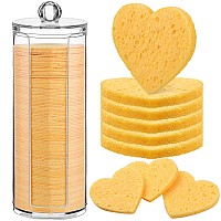 Sieral 120 Pcs Compressed Facial Sponges With Container Face Sponge Disposable Sponge Pads For Washing Face Cleansing Exfoliatin