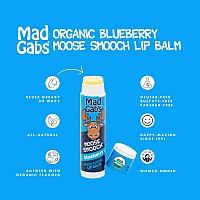 Mad Gabs Moose Smooch Blueberry Lip Balm 3Pk Moisturizing And Certified Organic Made With Organic Olive Oil And Beeswax