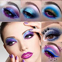 Yeweian Purple Blue Eyeshadow Palette 16 Colors Blue Purple Glitter Matte Eyeshadow Palette Korean Eyeshadow Palette Makeupwa