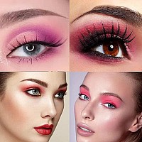 Yeweian Pink Red Eyeshadow Palette 16 Colors Pink Glitter Matte Eyeshadow Blush Palette Korean Eyeshadow Palette Makeup Water