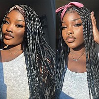 Braided Headband Wigs For Black Women Jumbo Box Braid Wig With Headband Jumbo Braid Cornrow Wig Long Crochet Twist Wig Faux Locs