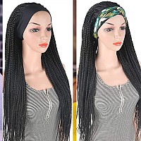 Braided Headband Wigs For Black Women Jumbo Box Braid Wig With Headband Jumbo Braid Cornrow Wig Long Crochet Twist Wig Faux Locs