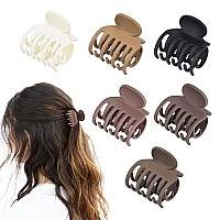 Deeka Hair Clips Small Claw Clips For Thin Hair 6 Pack Double Row Teeth 16 Medium Matte Nonslip Short Hair Accessories For Wo