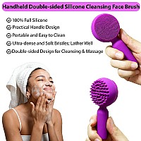 Silicone Facial Cleansing Brush 2 In 1 Silicone Facial Scrubber Manual Exfoliating Facial Brush Face Cleanser Face Exfoliator Ul