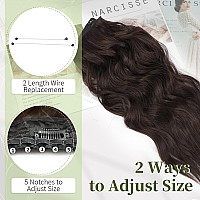 Kookastyle Invisible Wire Hair Extensions With Transparent Headband Adjustable Size 4 Secure Clips Long Wavy Secret Wire Hairpie