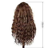 Gnimegil Long Wavy Wig For White Women Brown Mix Blonde Ombre Curly Wig With Loose Wave Fluffy Natural Looking Hair For Daily Pa