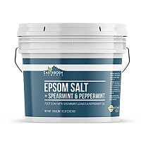 Earthborn Elements Spearmint Peppermint Epsom Salt Foot Soak 1 Gallon Bucket Minty Aroma Always Pure