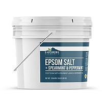 Earthborn Elements Spearmint Peppermint Epsom Salt Foot Soak 1 Gallon Bucket Minty Aroma Always Pure