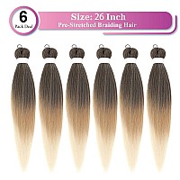 Ombre Braiding Hair Pre Stretched Ombre Blonde Easy Twist Braids Yaki Texture Synthetic Braiding Hair 6 Pcslot 26 Inches Hot Wa