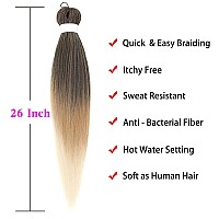 Ombre Braiding Hair Pre Stretched Ombre Blonde Easy Twist Braids Yaki Texture Synthetic Braiding Hair 6 Pcslot 26 Inches Hot Wa