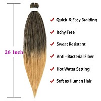 Ombre Braiding Hair Pre Stretched Ombre Honey Blonde Easy Twist Braids Hot Water Setting Synthetic Braiding Hair 6 Pcslot 26 In