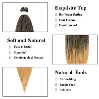 Ombre Braiding Hair Pre Stretched Ombre Honey Blonde Easy Twist Braids Hot Water Setting Synthetic Braiding Hair 6 Pcslot 26 In