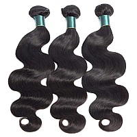 Seekomi Body Wave Human Hair 3 Bundles 10 10 10 Inch 100 Unprocessed Virgin Remy Human Hair Body Wave 3 Bundles Natural Black