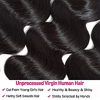 Seekomi Body Wave Human Hair 3 Bundles 10 10 10 Inch 100 Unprocessed Virgin Remy Human Hair Body Wave 3 Bundles Natural Black