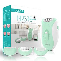 VOgOE Epilator for Women-cordless Epilators Hair Removal for Women, 4-in-1 Electric Razor Hair Remover, 2 Speeds & 21 Tweezers for Face Legs Arms Armpit Bikini, green HR310