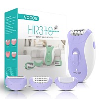 VOgOE Epilator for Women-cordless Epilators Hair Removal for Women, 4-in-1 Electric Razor Hair Remover, 2 Speeds & 21 Tweezers for Face Legs Arms Armpit Bikini, Purple HR310