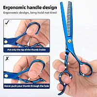 Professional Hairdressing Scissors Stainless Steel Barber Shears Hair Cutting Scissors Thinning Scissors Salon Tools for Mother Father Friends' Gifts(BLUE-02)