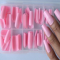 Lifextol Medium Square Glossy Fake Nail 120Pc Full Cover Acrylic Long Square Press On Nails Ballerina False Nail For Beginner Wo