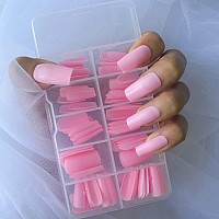 Lifextol Medium Square Glossy Fake Nail 120Pc Full Cover Acrylic Long Square Press On Nails Ballerina False Nail For Beginner Wo