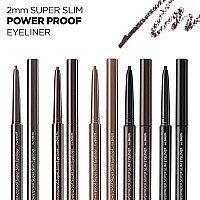 Thesaem Eco Soul Powerproof Super Slim Eyeliner Smudge Proof Gel Eyeliner Micro Precision Tip 2Mm Highly Pigmented Lon