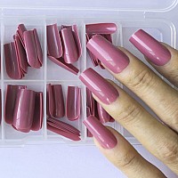 Lifextol 120Pc Square Medium Glossy Fake Nail Full Cover Artificia Acrylic Ballerina Press On Nails Art Square False Nail For Be