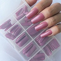 Lifextol 120Pc Square Medium Glossy Fake Nail Full Cover Artificia Acrylic Ballerina Press On Nails Art Square False Nail For Be